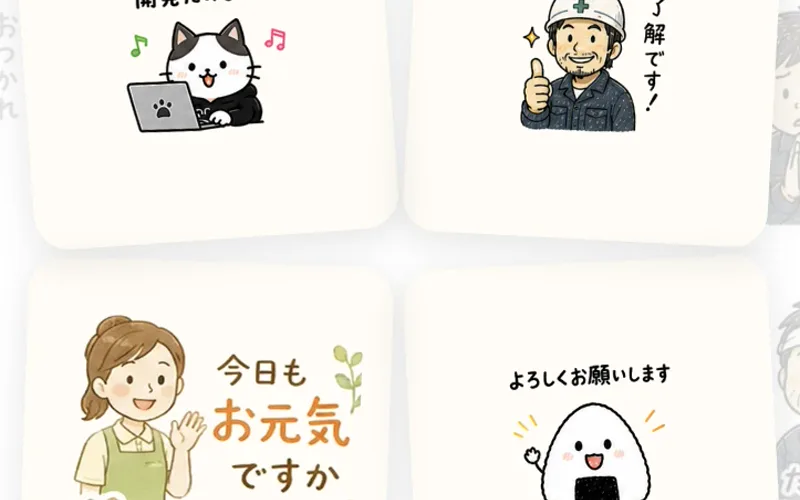 LINEオリジナルスタンプ制作のサンプル画像